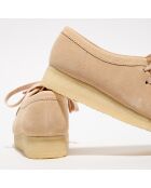 Derbies en Velours de Cuir Wallabee beige/marron