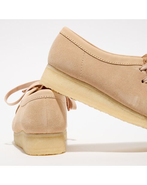 Derbies en Velours de Cuir Wallabee beige/marron