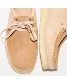 Derbies en Velours de Cuir Wallabee beige/marron