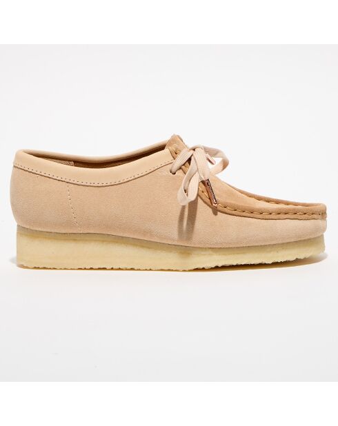 Derbies en Velours de Cuir Wallabee beige/marron