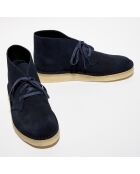 Desert boots en Velours de Cuir Coal marine