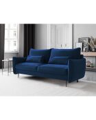 Canapé en Velours convertible avec coffre Vermont 3 places bleu roi - 222x105x90 cm