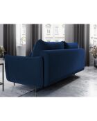 Canapé en Velours convertible avec coffre Vermont 3 places bleu roi - 222x105x90 cm