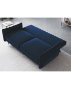 Canapé en Velours convertible avec coffre Vermont 3 places bleu roi - 222x105x90 cm