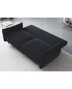 Canapé en Velours convertible avec coffre Vermont 3 places bleu foncé - 222x105x90 cm