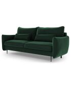Canapé en Velours convertible avec coffre Vermont 3 places vert bouteille - 222x105x90 cm