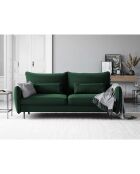 Canapé en Velours convertible avec coffre Vermont 3 places vert bouteille - 222x105x90 cm
