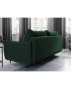 Canapé en Velours convertible avec coffre Vermont 3 places vert bouteille - 222x105x90 cm