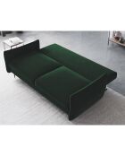 Canapé en Velours convertible avec coffre Vermont 3 places vert bouteille - 222x105x90 cm