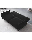 Canapé en Velours convertible avec coffre Vermont 3 places noir - 222x105x90 cm