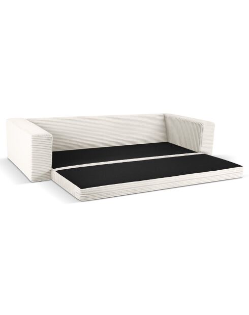 Canapé convertible Diego 4 places beige clair - 240x102x85 cm