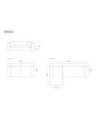 Canapé convertible Diego 4 places beige clair - 240x102x85 cm