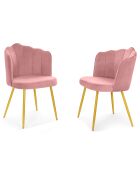 2 Chaises Arielle en Velours roses - 55x51x82 cm