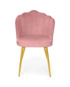 2 Chaises Arielle en Velours roses - 55x51x82 cm