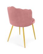 2 Chaises Arielle en Velours roses - 55x51x82 cm