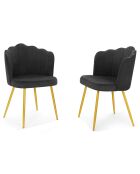 2 Chaises Arielle en Velours gris foncé - 55x51x82 cm