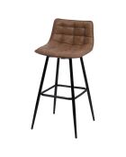 4 Tabourets de bar Irina en simili marron vintage - 43x35.5x88 cm