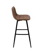 4 Tabourets de bar Irina en simili marron vintage - 43x35.5x88 cm