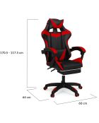 Fauteuil de bureau spécial gaming noir/rouge - 63x62x124 cm