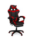 Fauteuil de bureau spécial gaming noir/rouge - 63x62x124 cm