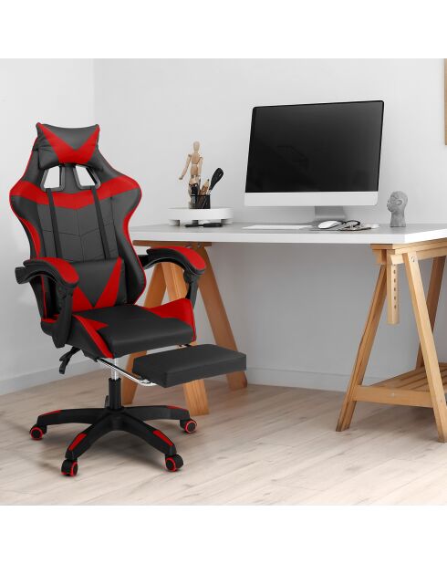 Fauteuil de bureau spécial gaming noir/rouge - 63x62x124 cm