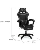 Fauteuil de bureau spécial gaming noir/gris - 63x62x124 cm
