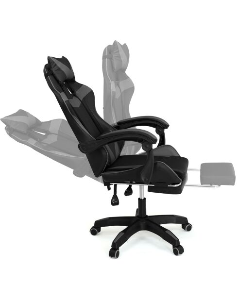Fauteuil de bureau spécial gaming noir/gris - 63x62x124 cm