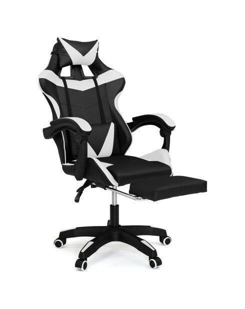 Fauteuil de bureau spécial gaming noir/blanc - 63x62x124 cm