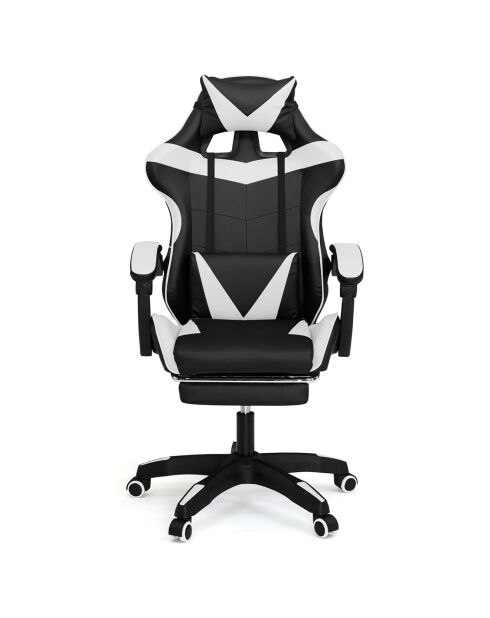 Fauteuil de bureau spécial gaming noir/blanc - 63x62x124 cm