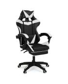 Fauteuil de bureau spécial gaming noir/blanc - 63x62x124 cm