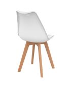 2 Chaises scandinaves Nordia avec coussin blanches - 46x51x79.5 cm