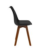 4 Chaises Brava pieds bois noires - 46x51x79.5 cm