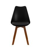 4 Chaises Brava pieds bois noires - 46x51x79.5 cm