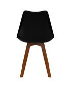 4 Chaises Brava pieds bois noires - 46x51x79.5 cm