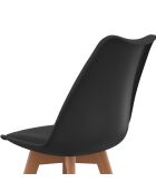 2 Chaises Nordia pieds bois noires - 46x51x79.5 cm