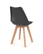 2 Chaises Nordia pieds bois noires - 46x51x79.5 cm