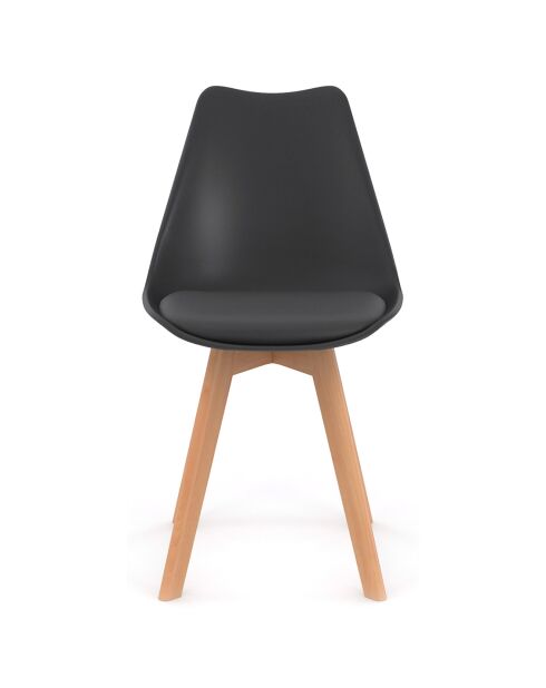 4 Chaises Nordia pieds bois noires - 46x51x79.5 cm
