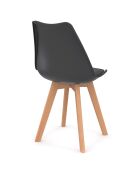 4 Chaises Nordia pieds bois noires - 46x51x79.5 cm
