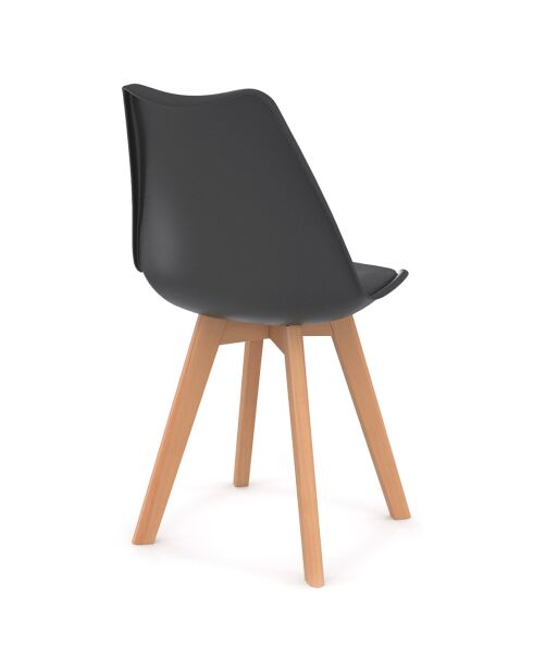 4 Chaises Nordia pieds bois noires - 46x51x79.5 cm