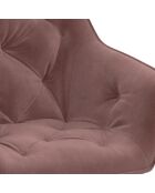 2 Fauteuils Julia en Velours pieds métal roses - 55x57x80 cm