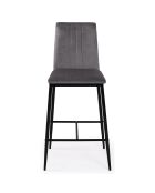 4 Tabourets de bar glam Jade en Velours gris foncé - 43x46.5x100 cm