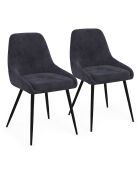 2 Chaises Olivia pieds métal gris foncé - 47.5x54x79 cm