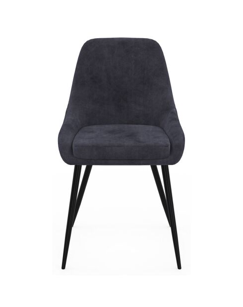2 Chaises Olivia pieds métal gris foncé - 47.5x54x79 cm