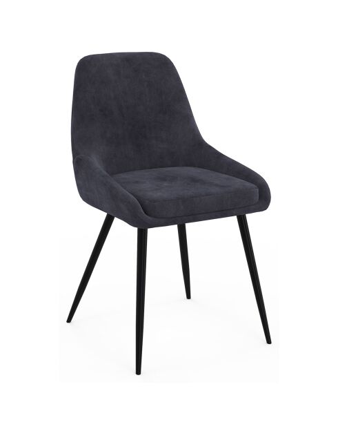 2 Chaises Olivia pieds métal gris foncé - 47.5x54x79 cm