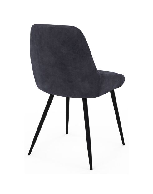 2 Chaises Olivia pieds métal gris foncé - 47.5x54x79 cm