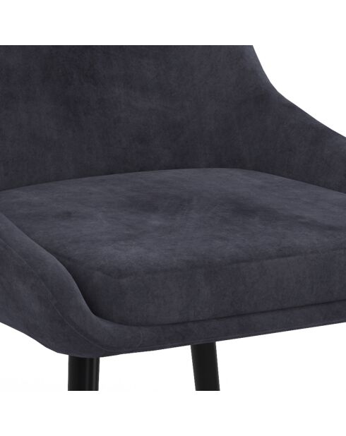 2 Chaises Olivia pieds métal gris foncé - 47.5x54x79 cm