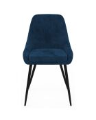 2 Chaises Olivia pieds métal bleu canard - 47.5x54x79 cm
