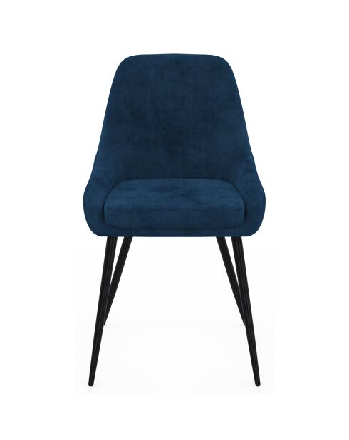 2 Chaises Olivia pieds métal bleu canard - 47.5x54x79 cm