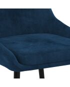 2 Chaises Olivia pieds métal bleu canard - 47.5x54x79 cm