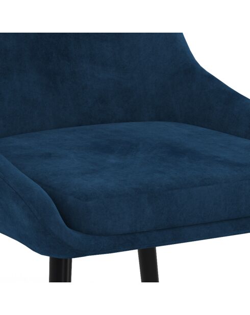 2 Chaises Olivia pieds métal bleu canard - 47.5x54x79 cm